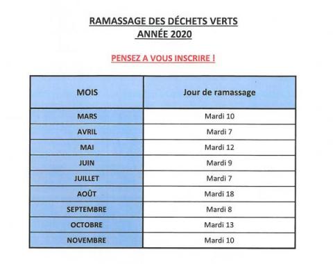 Calendrier 2020