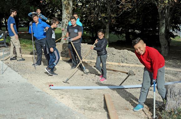 Photo des jeunes au chantier