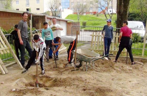 Photo des jeunes au chantier